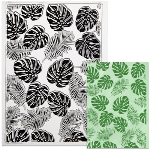 craspire Klare Stempel Mit Tropischen Blättern, Retro-Monstera-Deliciosa-Pflanze, Wiederverwendbar, Transparente Silikon-Stempelsiegel Für Journaling, Kartenherstellung, Scrapbooking, Fotoalbum