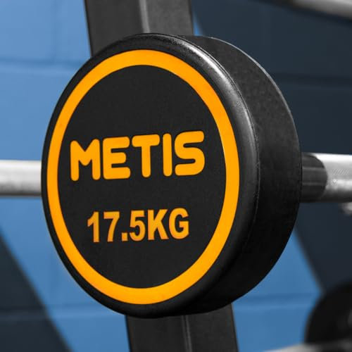 METIS Langhanteln | Gummi Langhanteln | Heim Fitnessgeräte | in 5 Gewichtsvarianten | Komplettes Set erhältlich (17,5kg)