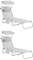 SoBuy 2-er Set Sonnenliege klappbar Gartenliege mit Sonnendach & Kopfkissen & Seitentasche Strandliege für Balkon 155x56x81cm für Gartenmöbel Terrasse Camping Beige OGS48-MIx2