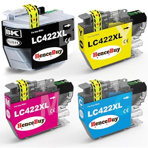 HenceBuy LC422 XL Patronen Kompatibel Brother LC422XL Multipack Druckerpatronen für MFC-J5340DW MFC-J5345DW MFC-J5740DW MFC-J6940DW MFC-J6540DW MFC-J5340DWE MFC-J6540DWE (Schwarz Cyan Magenta Gelb)
