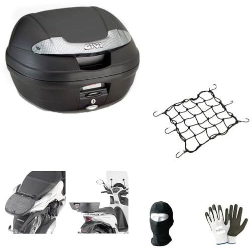 KOMPATIBEL MIT BMW R 1150 RT Koffer TOPCASE 34 LT MONOLOCK SCHWARZ+DACHNETZ+Platte FÜR Motorrad-Roller-GEPÄCKTRÄGER Full-FACE-Jet-MODULARER UNIVERSALHELM