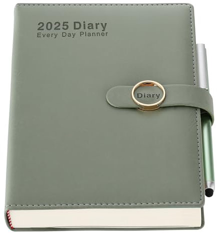 Schülerkalender 2025, Terminplaner 2025, A5, Seite pro Tag (Grün 2025)