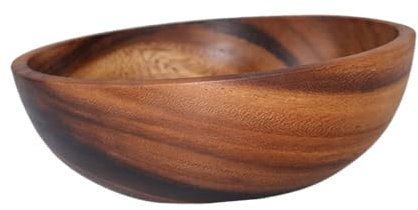 Garneck Large Grey Fruit Bowl Nest Basket Salad Bowl for Table Wooden Tableware
