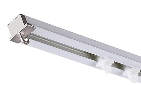 Strapazierfähige Vorhangschiene mit glatten Rollen, versenkte Aluminium-Vorhangschiene, 100600 cm, Schwarz, ideal für große Fenster und Türen
