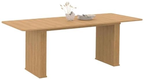 IDMarket - Table à Manger Extensible Rectangle Juliette 6-10 Personnes Pieds Lattes tasseau Bois Coloris chêne 160-200cm
