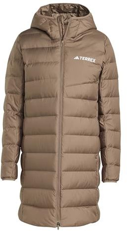 adidas Damen Terrex Multi Light Down Hooded Parka 2.0, Earth Strata, M