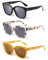 JM 3er Pack Sonnenbrille mit Sehstärke Damen Übergroß Quadrat Sonnen Leser Brille Federscharniere UV400 Schutz Lesebrillen, +2.0