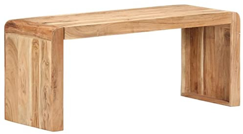 Xichuzi Banco de Madera de Acacia Maciza 110x38x46 cm, Banco Recibidor, Banco Comedor, Bancos para Cocina, Banco Vestuario, Mueble Camper
