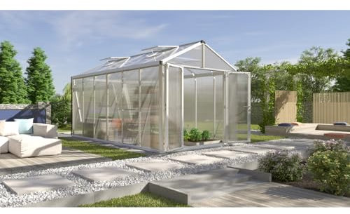 Vitavia Gewächshaus Zeus Comfort 11900, Aluminium eloxiert, 11,9 m², 16 mm HKP | Wetterfestes & stabiles Treibhaus | Perfekt für Gemüse & Pflanzen | Robust & langlebig