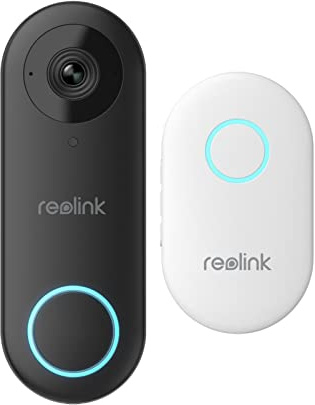 Reolink 5MP cablato Videocitofono PoE con Chime (Ricondizionato) | Vista Diagonale a 180°, Video Campanello Cablato, Rilevamento di Uomo, Avvisi Intelligenti, Audio Bidirezionale, Nero
