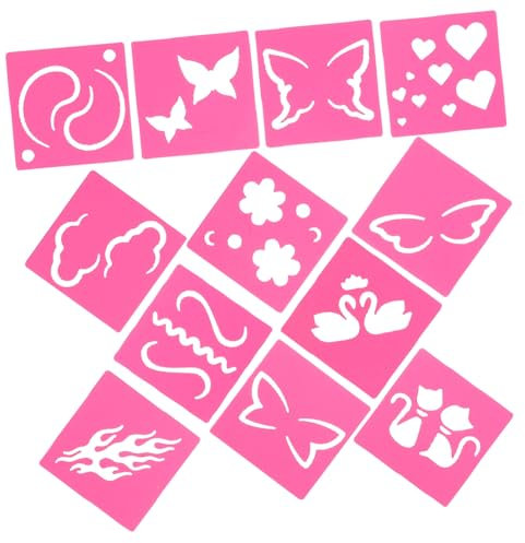 jojofuny 1 Satz Gemalte Vorlage Gesicht Malen Make-up Schablonen Zum Malen Vorlagen Zum Malen Gesichts-make-up-musterschablonen Tattoo-schablonen Plastik Rosy 12 Stück