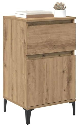 vidaXL Bedside Cabinet with Drawer 2 pcs Artisan oak 40 x 35 x 70 cm, Modern Bedroom, Rectangular Nightstand, Compact Table, Ample Storage, Stylish Bedside Stand, Functional Furniture