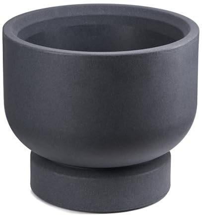 Tymar Pflanzkübel groß außen, Blumenkübel, Blumentopf XXL, Übertopf für innen draussen_MOLTA (TMBR ø 40 cm; Anthrazit)