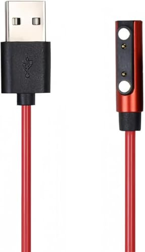 Aliwisdom Universelles magnetisches 2-Pin-Ladegerät für Smartwatch, USB 2 polig Ersatz-Ladekabel mit 7,62 mm Kontaktabstand, kompatibel mit Smartwatches mit 7,5-8 mm 2-Pin-Ladeanschluss (1 Stück)
