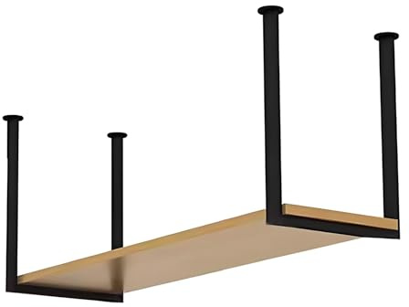 Lanmmraifc Ceiling Hanging Shelf, Floating Storage Rack Metal Iron Hanging Decoration Display Stand, 60cm - 150cm Kitchen Shelving Pot Pan Rack for Restaurant, Bar(100x30x40cm)