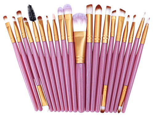 Pinceaux De Maquillage Professionnels, 20 Pcs Complet Soyeux Fibres Synthétiques Souples Maquillage Brush Set Pour Fond De Teint, Blush, Correcteurs Pour Les Yeux