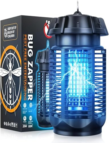 Lampada Antizanzare Elettrica, Zanzariera 20W UV Anti Trappola, Zanzare Elettrica Anti Insetti per Giardino Interno Esterno, Impermeabile IPX4, con 1 Spazzole Pulit-B