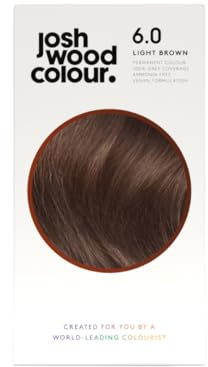Josh Wood Colour Permanent Hair Dye, 6.0 Light Brown, Ammonia-Free, 2-Pack