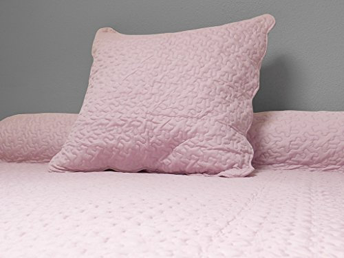 Soleil d'ocre 371004 Couvre-Lit Boutis avec 1 Taie d'oreiller Polyester Rose 220 x 180 cm