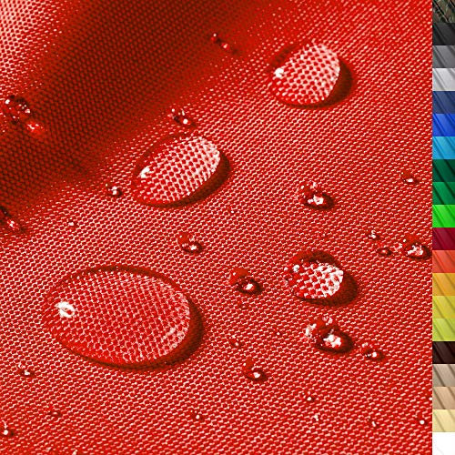 1buy3 Monaco Tissu Polyester imperméable | 200cm x 160cm | 12.000 mm Colonne d'eau | Couleur 09 | Rouge | Tissu Polyester 160cm Largeur au mètre imperméable EXTÉRIEUR