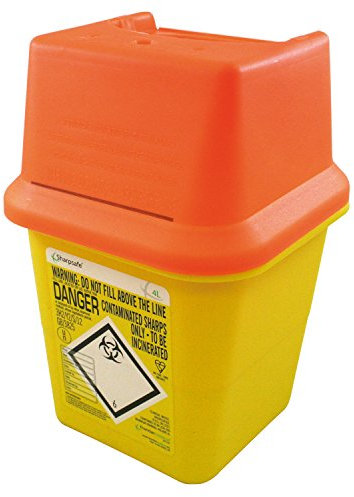 Frontier 41005410 Lid Plastic Sharps Needle Bin, 4 L, Orange