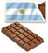 12 kleine Tafeln Schokolade - Fanartikel Süßigkeiten - Große Auswahl Länder, Nationen, Fahnen - Vollmilch (Argentinien)