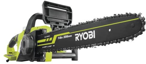 RYOBI - Tronçonneuse Électrique 1900W 35 cm - Utilisations Élagage, Bois de Chauffage, Domestique et Occasionnelle - Livrée avec 1 Protège-Guide & 1 Chaîne 35 cm 52 Maillons - RCS1935B