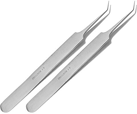 May Set: 2X Zeckenzange extrafein gebogen Edelstahl | 2er-Pack Erste-Hilfe-Pinzetten zur sicheren Entfernung von Parasiten