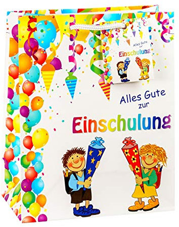 Geschenktasche Tüte Alles Gute zur Einschulung Schule Schulbeginn