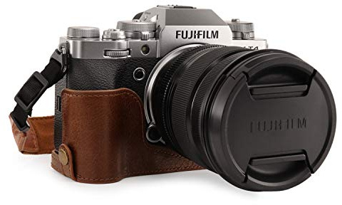 MegaGear MG1924 Ever Ready Kameratasche aus Echtleder, für Fujifilm X-T4, Braun