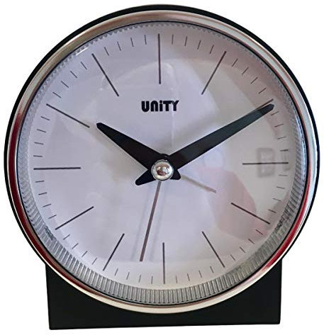 Unity Wecker Glockenwecker – 49029, Kunststoff, Schwarz, 10.5 x 10.5 x 6.5 cm