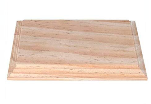 INNSPIRO Peana madera de pino macizo rectangular inf. 18x11cm. sup. 16x9cm. alt. 1,5cm. Base de madera para pintar, decorar y hacer manualidades.