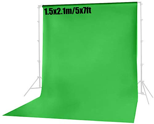 Green Screen Background Backdrop AOBETAK 5x7ft Thicker Fabric Photo Backdrop for Photography Studio Video Edition Live Streaming and Special Effects, Small