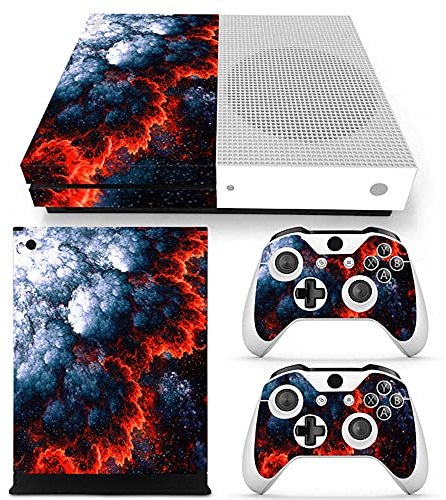 Vinyl-Aufkleber für Microsoft Xbox One Slim Konsole, Volcanic Xbox One S, inklusive zwei kabellosen Controller-Aufklebern