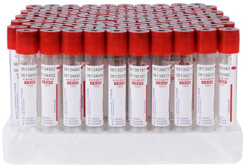 La Collecte de Sang Veineux Sérum Tube: en Plastique Vacutainer Tube Pression Négative Sang Tube 10Ml 100Pcs avec Couvercle sur Le Récipient pour Laboratoire Laboratoire De