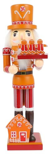 Wooden Christmas Nutcracker Soldier Decor: 35CM Nutcracker Gingerbread Man Figures Desktop Ornament For Xmas Holiday Supplies, Assorted Color 1, 35X10X8CM (71GQA2390G2JW552231146)