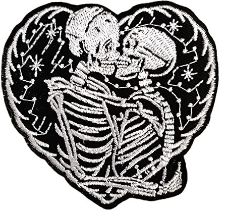 CHBROS Love You Forever Skeleton Vintage Embroidered Patch Iron on Patches for Clothing Jackets T-Shirt Backpacks...