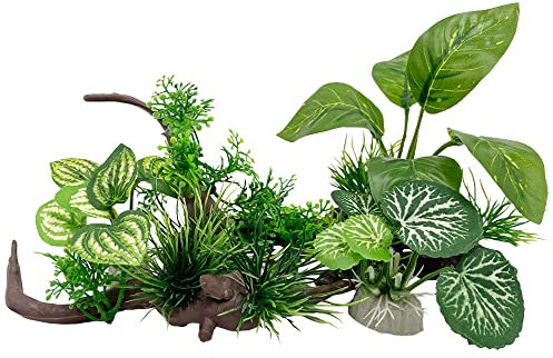 Plantes d'aquarium Décorations d'aquarium Plante artificielle en plastique composite Poisson rouge Paysage aquatique Poissons de poisson en plastique Flottant Ensemble de feuilles de bois flotté