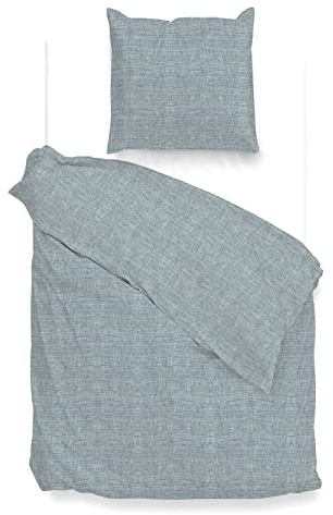ZO! HOME Cotton Bettwäsche 200x200 cm Lino Stone Blue blau meliert Uni