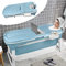 YRHome Baignoire pliable pour adulte - Taille XL - 128 x 60 x 53 cm - Baignoire portable pliable - Baignoire mobile avec couvercle, coussin, rouleaux de massage pour petite salle de bain