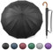 G4Free 54 Inch Auto Open Golf Umbrella 120cm Windproof 16 Ribs Stick Umbrella with Wooden J Handle Hook for Men Women