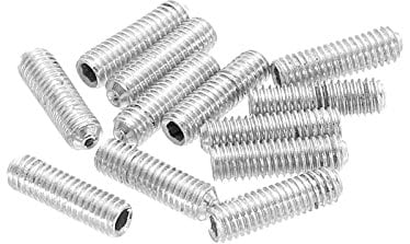 sourcing map Guitar Bridge Saddle Height Adjustment Screws Metric M3x10 Silver for Electric Guitars Bridge 12pcs