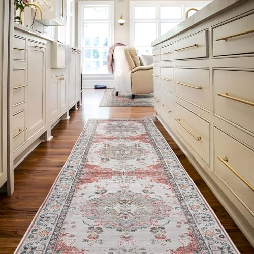 TALETA Flur Teppich Läufer rutschfest waschbar Küchenläufer Teppich, Vintage Teppichläufer lang für Küche, Terrassen, Eingang, Hallway, Groß: 80 x 300 cm