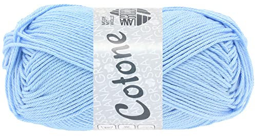 LANA GROSSA Cotone | Baumwollbasicgarn | Handstrickgarn aus 100% Baumwolle | 50g Wolle zum Stricken & Häkeln | 125m Garn FB 125