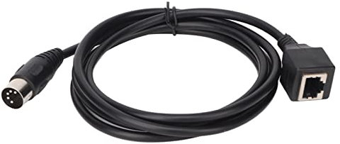 5 poliges DIN auf RJ45 Kabel, Großer 5 poliger DIN Stecker auf RJ45 Buchse, 8P8C Audiokabel für Audiomixer, Elektronische Trommel, MIDI Keyboard usw. (1,5 m)