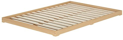 Erst-Holz Niederflurbett Studentenbett Teenagerbett 140x200 Buche Massivholz mit wählbarem Zubehör V-60.66-14, Ausstattung:Rollrost inkl.