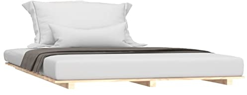 vidaXL Massivholzbett Doppelbett Bettgestell Bett Holzbett Bettrahmen Lattenrost Schlafzimmerbett Schlafzimmermöbel 120x200cm Kiefer