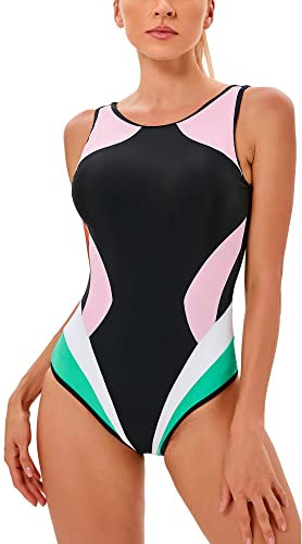 SEAUR Bañador deportivo para mujer, traje de baño con espalda cruzada para verano, natación, entrenamiento, playa, piscina, S, M, L, XL, XXL, 3XL, A12, S