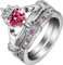 Ringe Silber, Ring Frauen Verlobung Rosalila Größe 60 (19.1) Claddagh Valentinstag Ring Geschenk