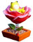 Gemmia Miniatur Frosch Figur für Auto Dekoration- Ruhiger Frosch in Blume